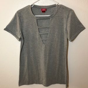 Grey Daytrip Tee with Cutouts
